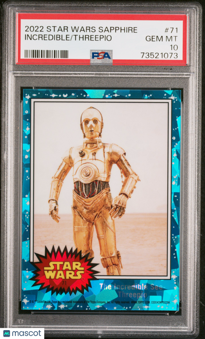 2022 Topps Chrome Sapphire Edition Star Wars Threepio Incredible #71 PSA 10