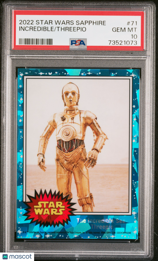2022 Topps Chrome Sapphire Edition Star Wars Threepio Incredible #71 PSA 10