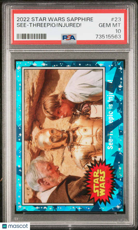 2022 Topps Chrome Sapphire Edition Star Wars Injured! See-Threepio #23 PSA 10