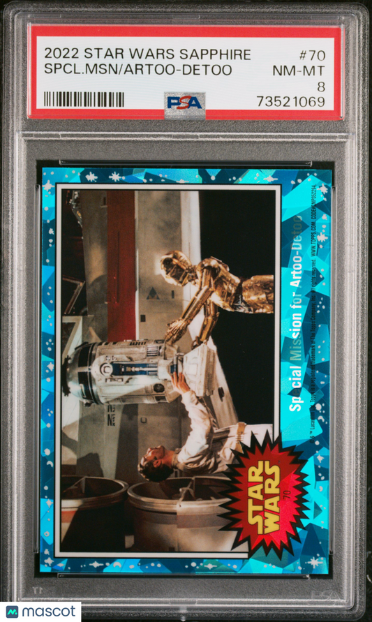 2022 Topps Chrome Sapphire Edition Star Wars Artoo-Detoo Spcl. MSN #70 PSA 8