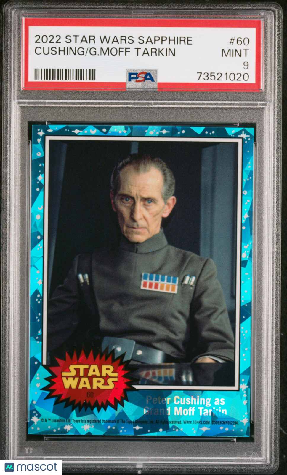 2022 Topps Chrome Sapphire Edition Star Wars G. Moff Tarkin Cushing #60 PSA 9