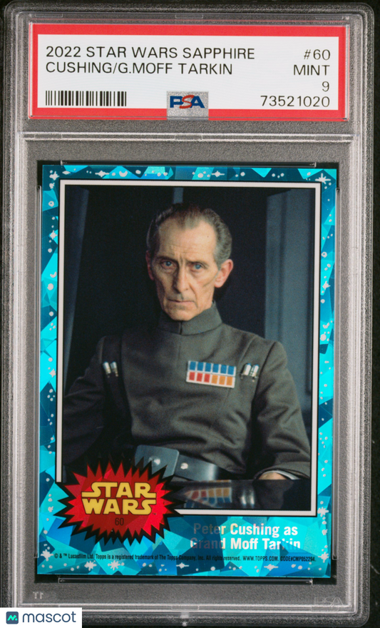 2022 Topps Chrome Sapphire Edition Star Wars G. Moff Tarkin Cushing #60 PSA 9