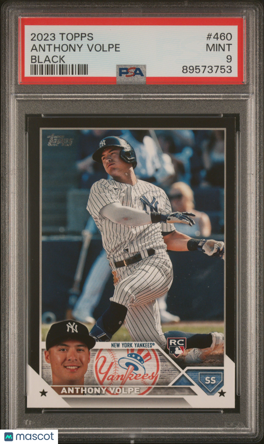 2023 Topps Black Anthony Volpe Rookie Card #460 PSA 9 89573753