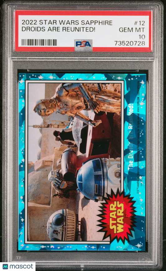 2022 Topps Chrome Sapphire Edition Star Wars Droids Are Reunited! #12 PSA 10