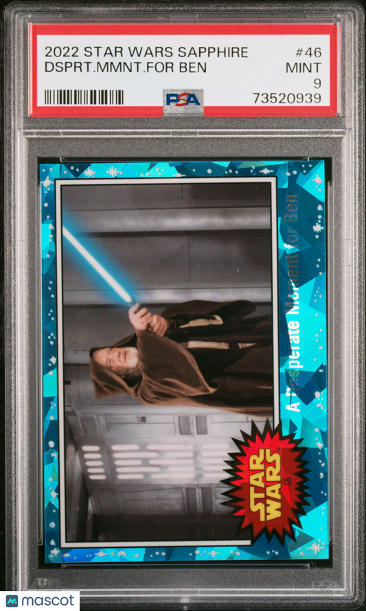 2022 Topps Chrome Sapphire Edition Star Wars Dsprt. Mmnt. For Ben #46 PSA 9