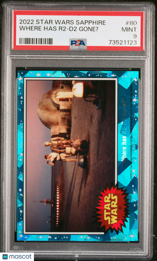 2022 Topps Chrome Sapphire Edition Star Wars Where Has R2-D2 Gone? #80 PSA 9