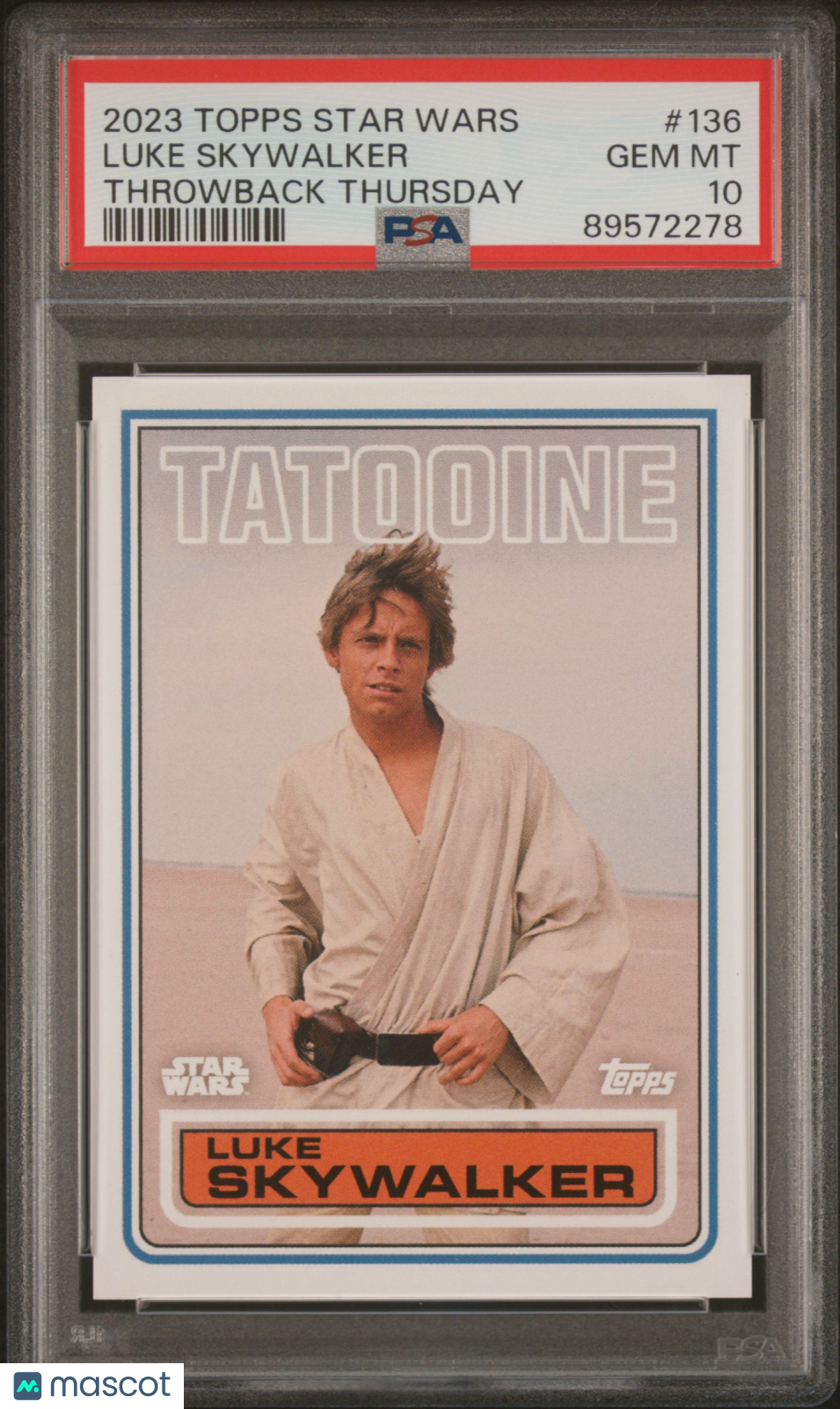 2023 Topps Star Wars Throwback Thursday Luke Skywalker #136 PSA 10