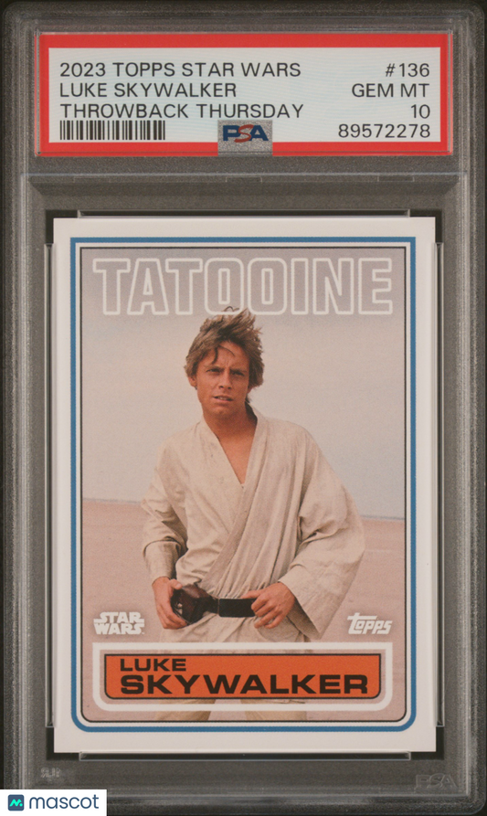 2023 Topps Star Wars Throwback Thursday Luke Skywalker #136 PSA 10