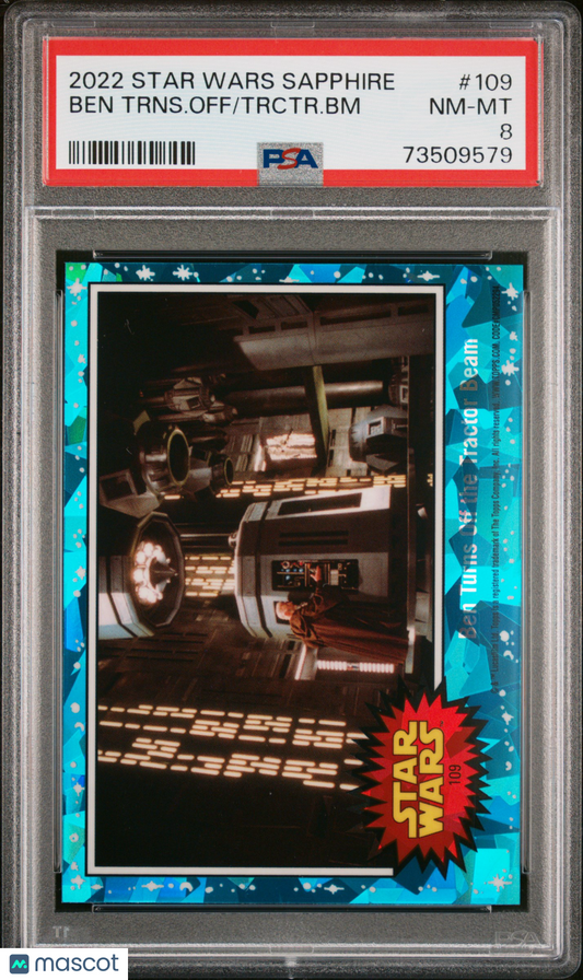 2022 Topps Chrome Sapphire Edition Star Wars Trctr. BM Ben Trns. Off #109 PSA 8