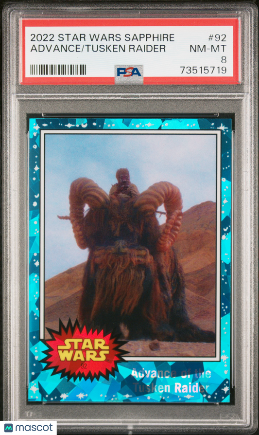 2022 Topps Chrome Sapphire Edition Star Wars Tusken Raider Advance #92 PSA 8