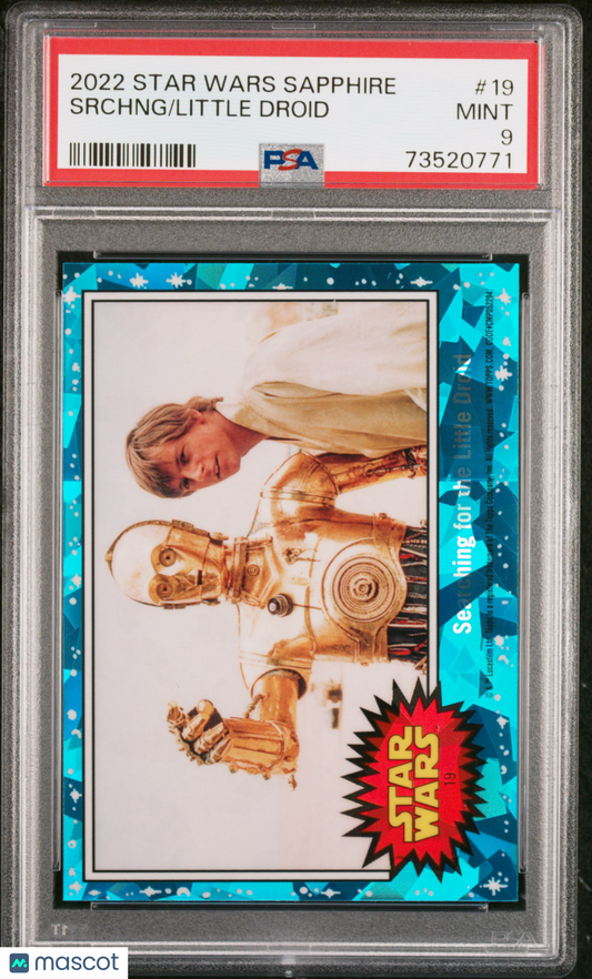 2022 Topps Chrome Sapphire Edition Star Wars Little Droid Srchng #19 PSA 9