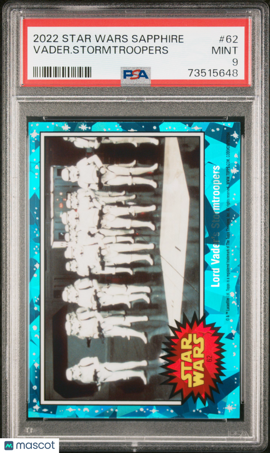 2022 Topps Chrome Sapphire Edition Star Wars Vader. Stormtroopers #62 PSA 9