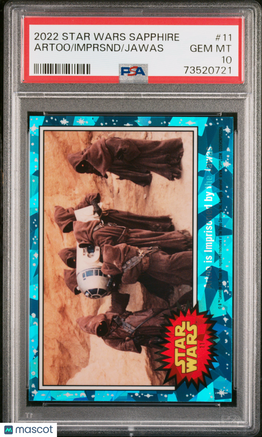 2022 Topps Chrome Sapphire Edition Star Wars Jawas Imprsnd Artoo #11 PSA 10