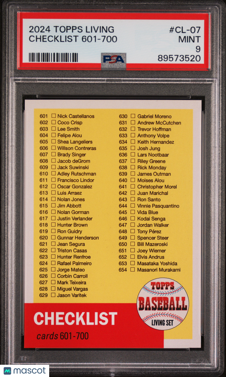 2024 Topps Living Checklist 601-700 #CL-07 PSA 9 89573520