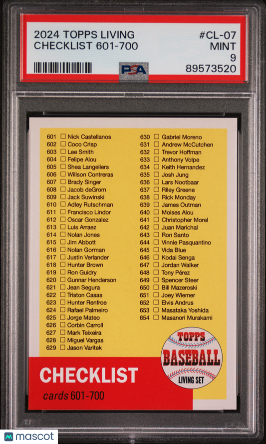 2024 Topps Living Checklist 601-700 #CL-07 PSA 9 89573520