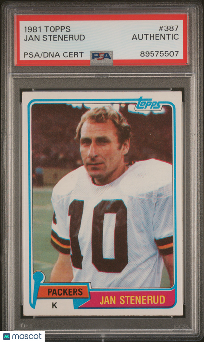 1981 Topps Jan Stenerud Autograph Card #387 PSA/DNA Authentic 89575507