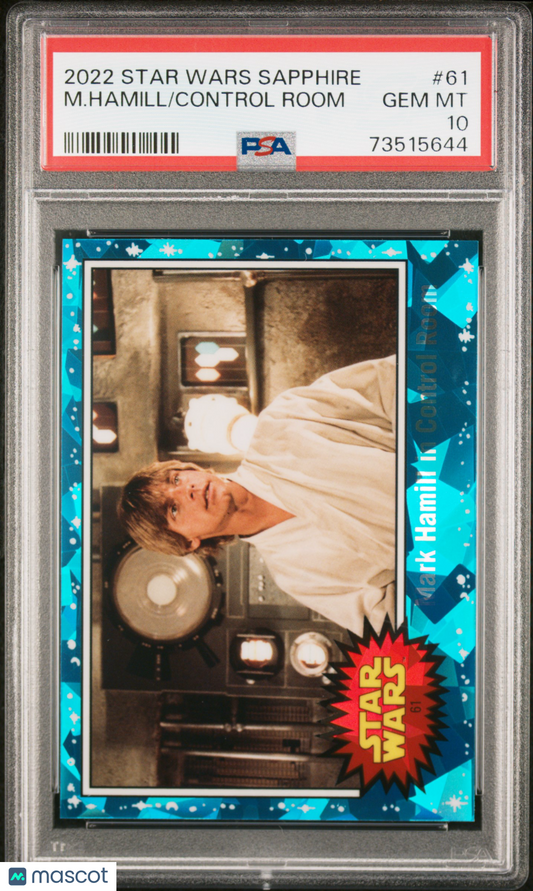 2022 Topps Chrome Sapphire Edition Star Wars Control Room M. Hamill #61 PSA 10