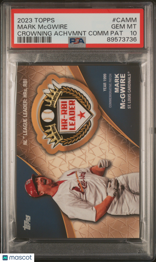2023 Topps Crowning Achievements Patch Mark Mcgwire #CAMM PSA 10 89573736 POP1