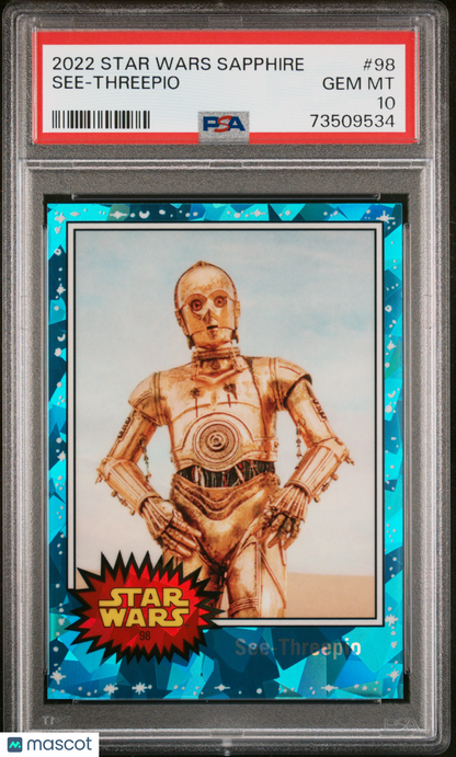 2022 Topps Chrome Sapphire Edition Star Wars See-Threepio #98 PSA 10