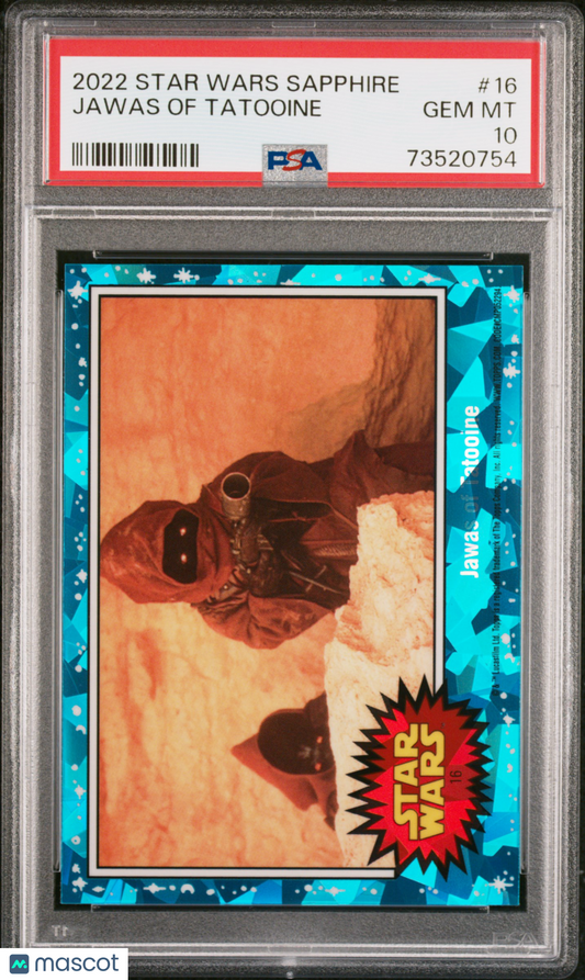 2022 Topps Chrome Sapphire Edition Star Wars Jawas Of Tatooine #16 PSA 10