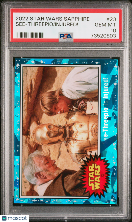 2022 Topps Chrome Sapphire Edition Star Wars Injured! See-Threepio #23 PSA 10