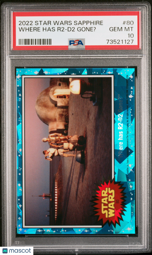 2022 Topps Chrome Sapphire Edition Star Wars Where Has R2-D2 Gone? #80 PSA 10