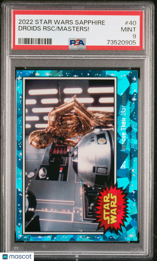 2022 Topps Chrome Sapphire Edition Star Wars Masters! Droids RSC #40 PSA 9