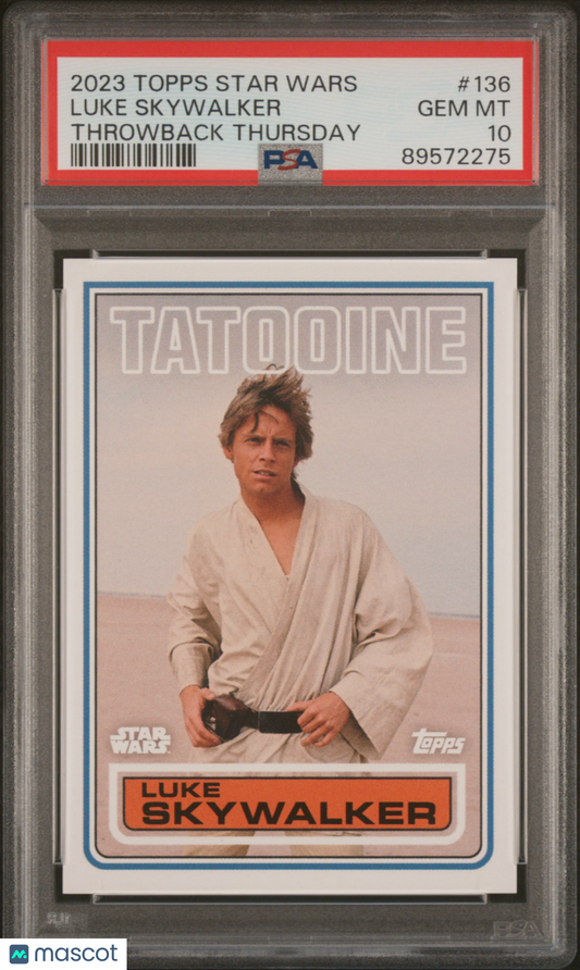 2023 Topps Star Wars Throwback Thursday Luke Skywalker #136 PSA 10