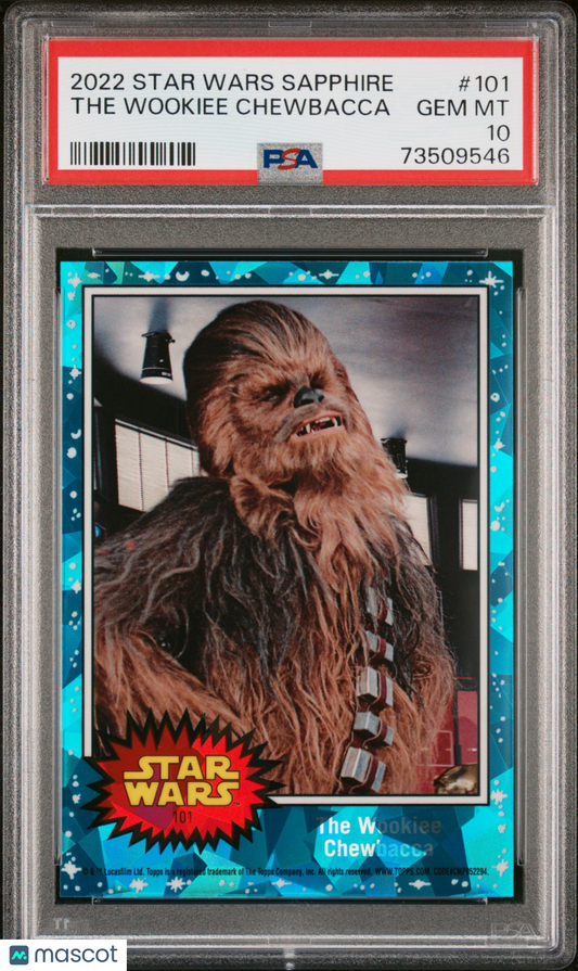 2022 Topps Chrome Sapphire Edition Star Wars The Wookiee Chewbacca #101 PSA 10