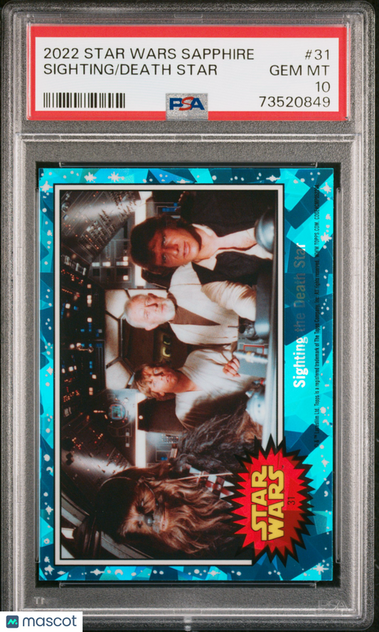 2022 Topps Chrome Sapphire Edition Star Wars Death Star Sighting #31 PSA 10