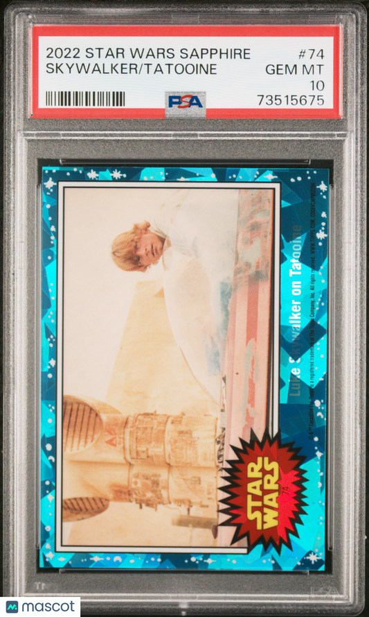 2022 Topps Chrome Sapphire Edition Star Wars Tatooine Skywalker #74 PSA 10