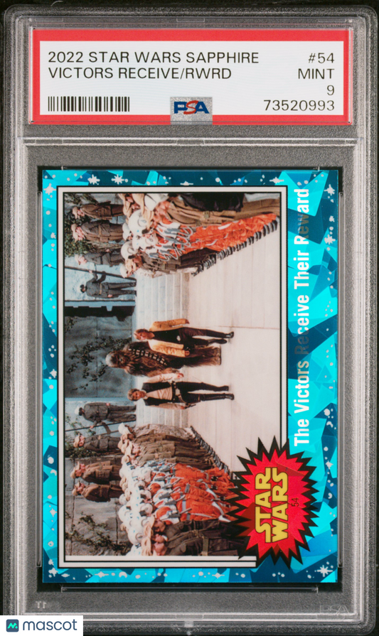 2022 Topps Chrome Sapphire Edition Star Wars Rwrd Victors Receive #54 PSA 9