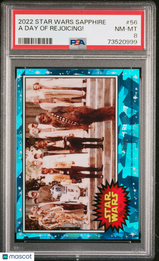 2022 Topps Chrome Sapphire Edition Star Wars A Day Of Rejoicing! #56 PSA 8