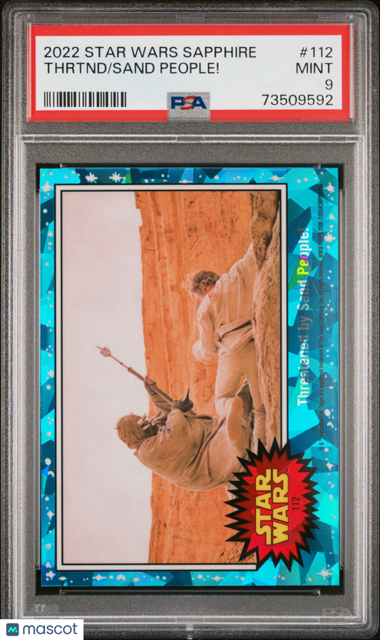 2022 Topps Chrome Sapphire Edition Star Wars Sand People! Thrtnd #112 PSA 9