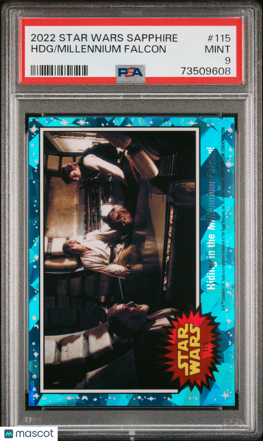 2022 Topps Chrome Sapphire Edition Star Wars Millennium Falcon HDG #115 PSA 9