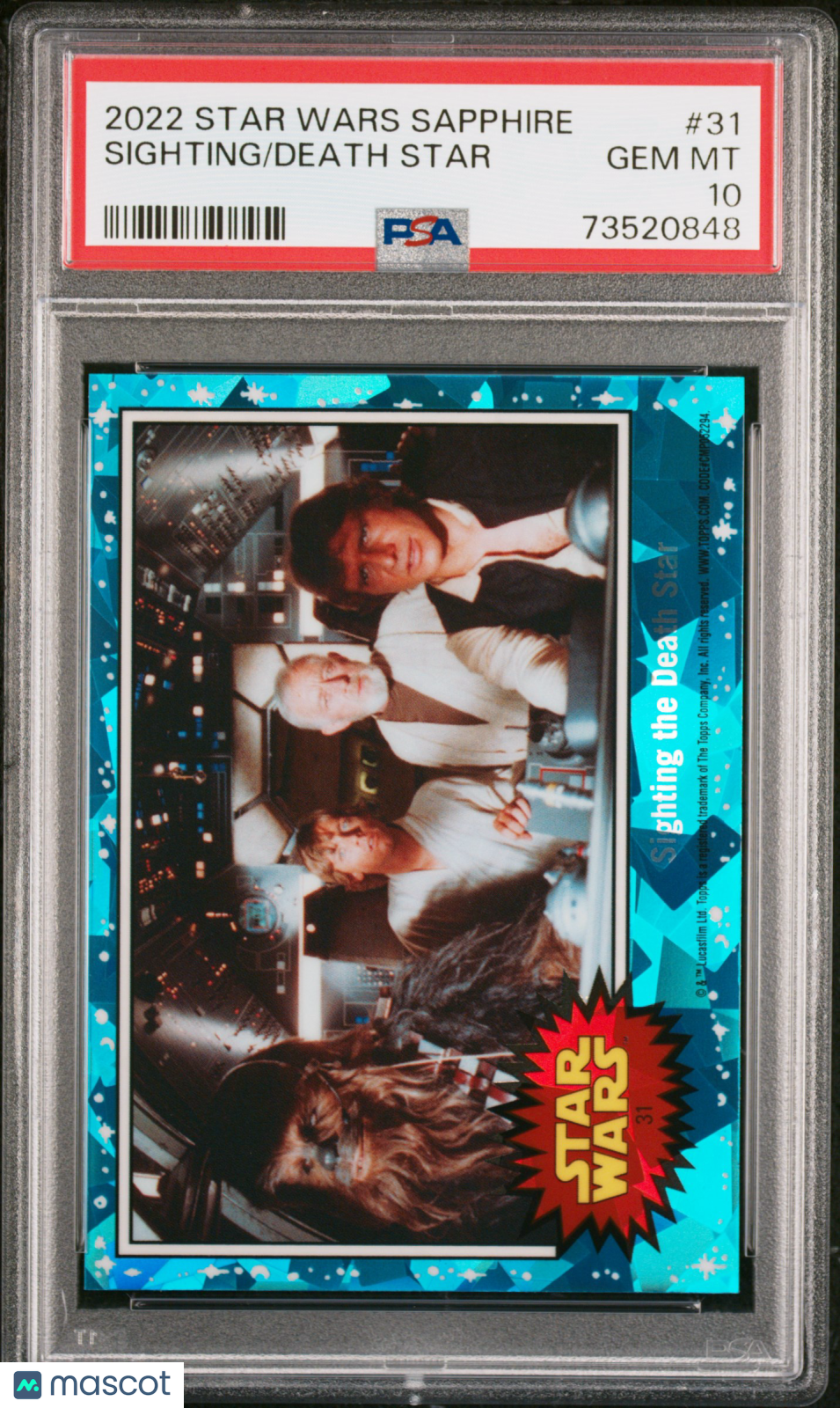 2022 Topps Chrome Sapphire Edition Star Wars Death Star Sighting #31 PSA 10