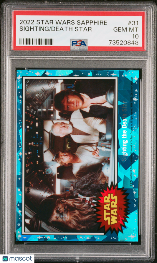 2022 Topps Chrome Sapphire Edition Star Wars Death Star Sighting #31 PSA 10
