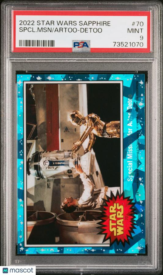 2022 Topps Chrome Sapphire Edition Star Wars Artoo-Detoo Spcl. MSN #70 PSA 9
