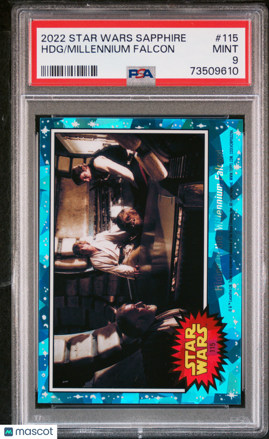 2022 Topps Chrome Sapphire Edition Star Wars Millennium Falcon HDG #115 PSA 9