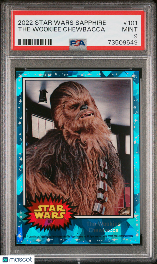 2022 Topps Chrome Sapphire Edition Star Wars The Wookiee Chewbacca #101 PSA 9