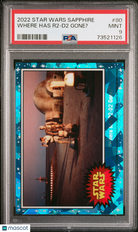 2022 Topps Chrome Sapphire Edition Star Wars Where Has R2-D2 Gone? #80 PSA 9