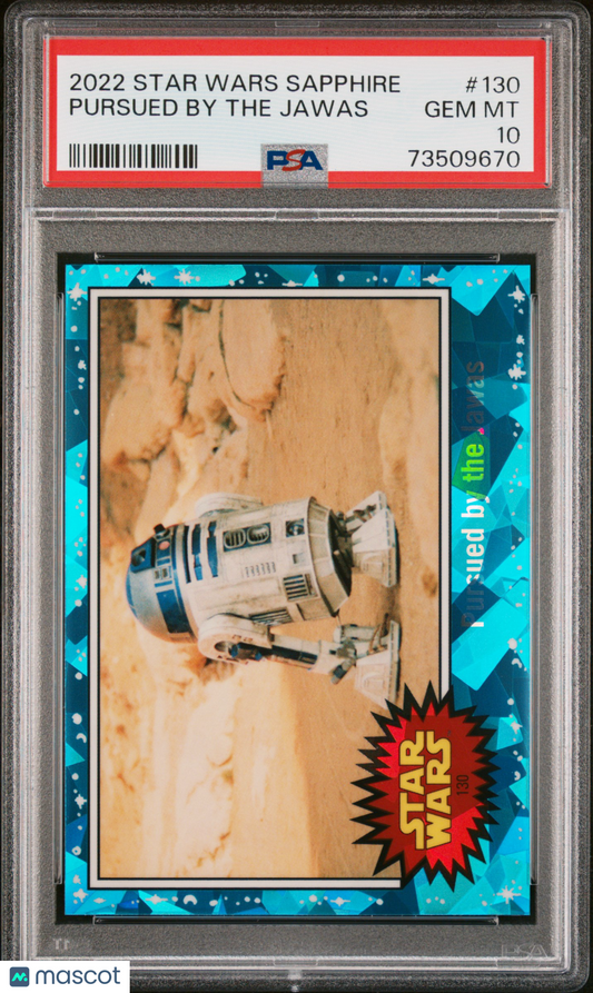2022 Topps Chrome Sapphire Edition Star Wars Pursued By The Jawas #130 PSA 10