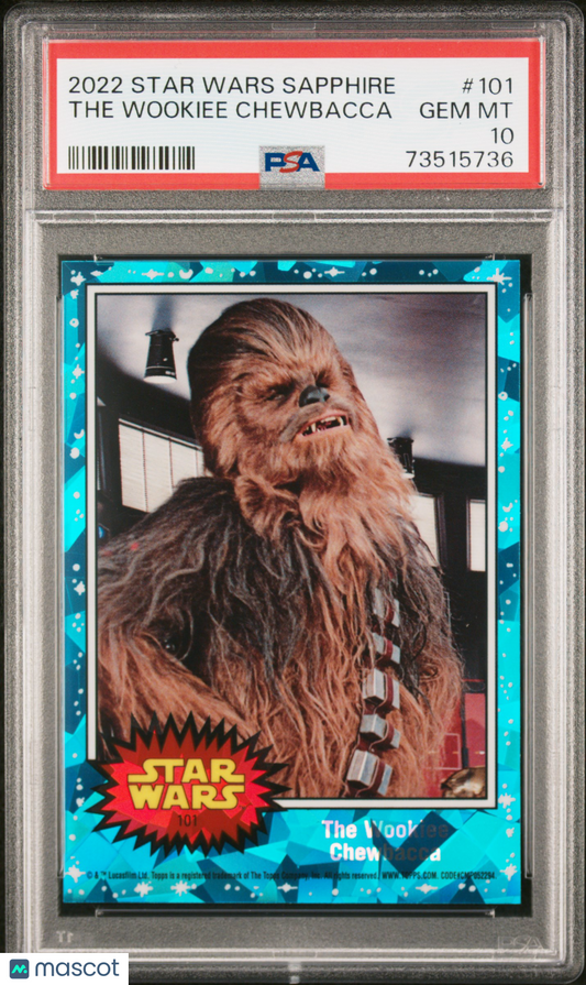 2022 Topps Chrome Sapphire Edition Star Wars The Wookiee Chewbacca #101 PSA 10