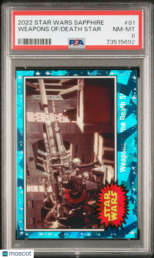 2022 Topps Chrome Sapphire Edition Star Wars Death Star Weapons Of #81 PSA 8