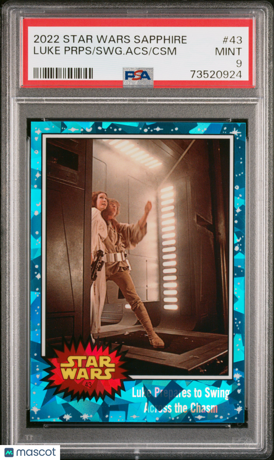 2022 Topps Chrome Sapphire Edition Star Wars CSM SWG. Acs Luke Prps #43 PSA 9