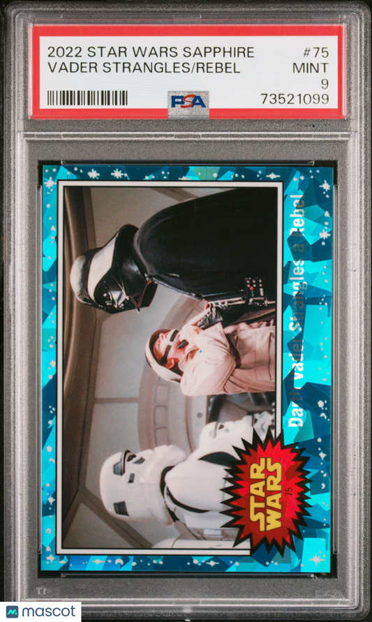 2022 Topps Chrome Sapphire Edition Star Wars Rebel Vader Strangles #75 PSA 9