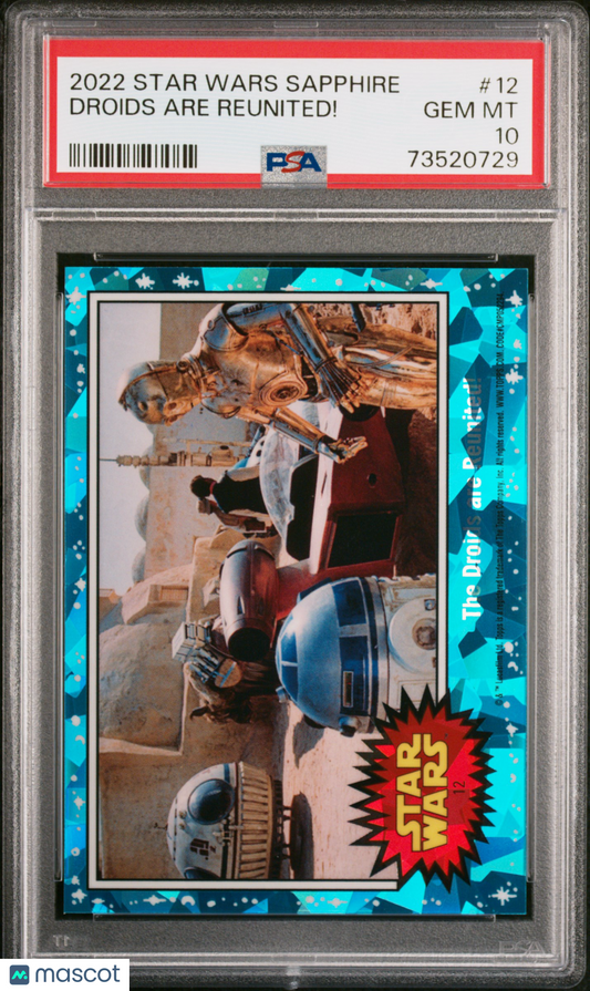 2022 Topps Chrome Sapphire Edition Star Wars Droids Are Reunited! #12 PSA 10