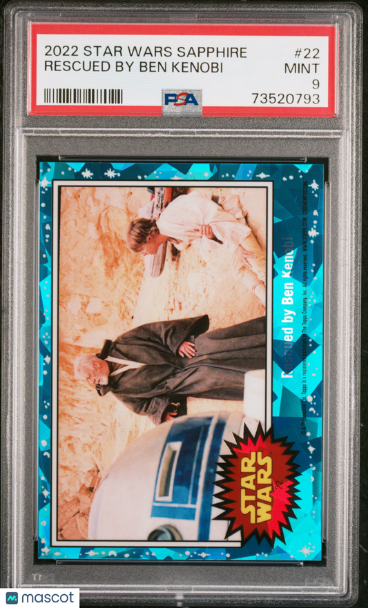 2022 Topps Chrome Sapphire Edition Star Wars Rescued By Ben Kenobi #22 PSA 9