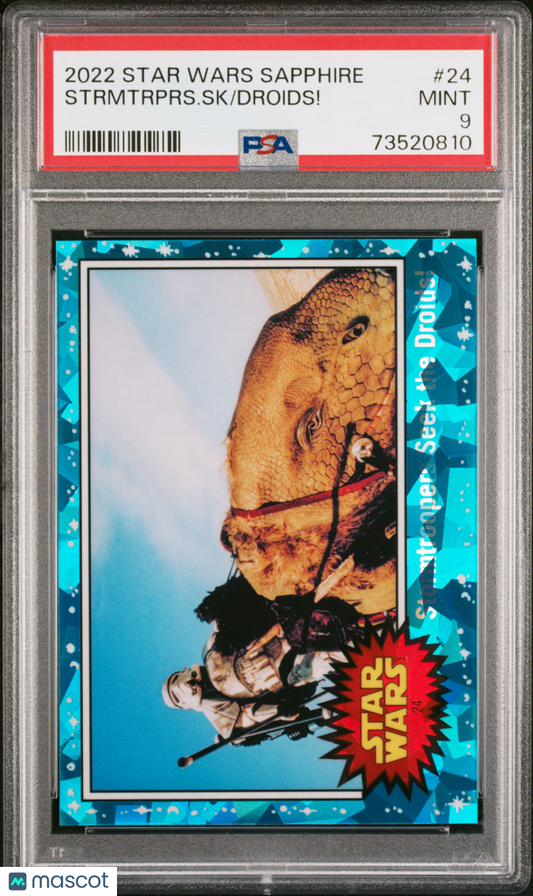 2022 Topps Chrome Sapphire Edition Star Wars Droids! Strmtrprs. SK #24 PSA 9