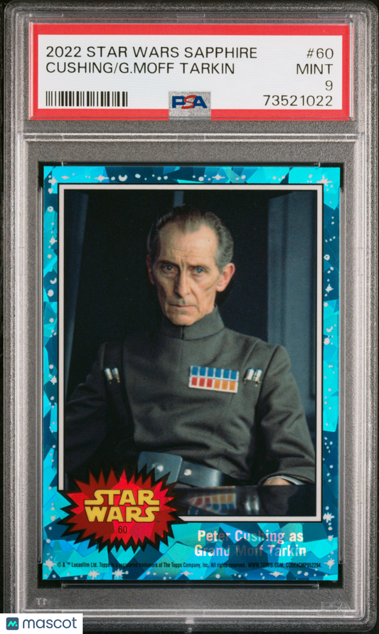 2022 Topps Chrome Sapphire Edition Star Wars G. Moff Tarkin Cushing #60 PSA 9